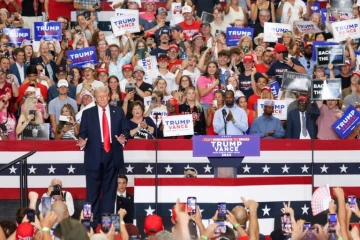 Donald Trump, lors d'un meeting de campagne dans le Minnesota, le 27 juillet 2024