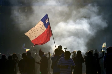 Manifestation antigouvernementale à Santiago du Chili, le 22 novembre 2019