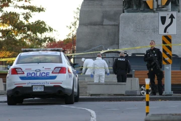 La police scientifique canadienne à Ottawa lors de l'attentat du 22 octobre 2014