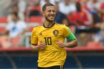 L'attaquant belge Eden Hazard auteur d'un doublé contre la Tunisie, le 23 juin 2018 à Moscou 