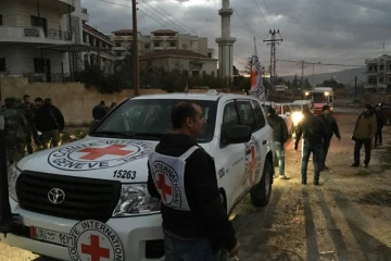 Un convoi d'aide humanitaire le 12 janvier 2016 à Madaya