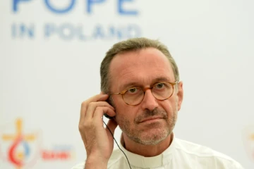 Olivier Ribadeau Dumas, porte-parole de la Conférence des évêques de France, le 26 juillet 2016 à Cracovie, en Pologne