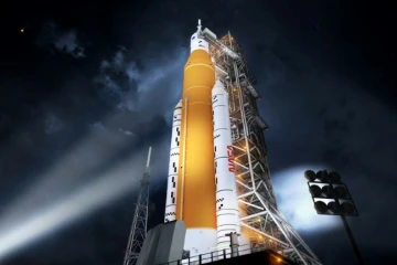 La nouvelle fusée lunaire SLS de la Nasa, le 22 octobre 2020