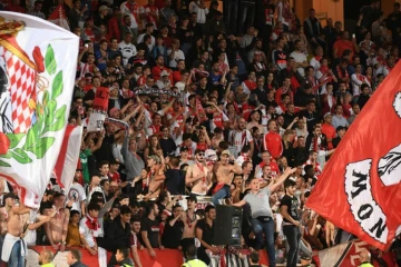 Des supporters monégasques en liesse, le 14 mai 2017 après la victoire 4-0 devant Lille