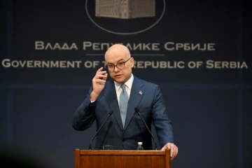 Le Premier ministre serbe, ancien maire de Novi Sad, Milos Vucevic annonce sa démission, le 28 janvier 2025 à Belgrade