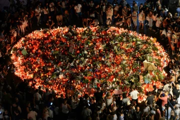 Hommage le 19 août 2017 à Barcelone aux victimes de l'attaque sur Las Ramblas qui a fait 13 morts et plus d'une centaine de blessés