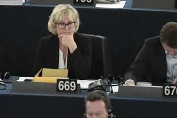 L'eurodéputée Nadine Morano au parlement européen le 8 octobre 2015 à Strasbourg 
