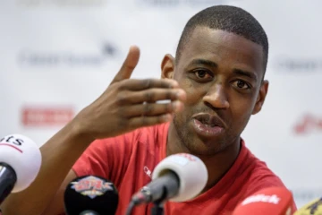 Le milieu suisse Gelson Fernandes lors d'une conférence de presse au stade Torpedo de Tolyatti, le 14 juin 2018