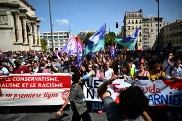 Manifestation à Marseille  "contre le coup de force de Macron" après la nomination de Michel Barnier à Matignon, le 7 septembre 2024