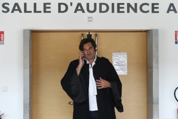 L'avocat de Jonathann Daval Randall Schwerdorffer au tribunal de Besançon, le 4 juillet 2018