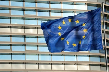 Le drapeau européen à Strasbourg, le 23 avril 2024