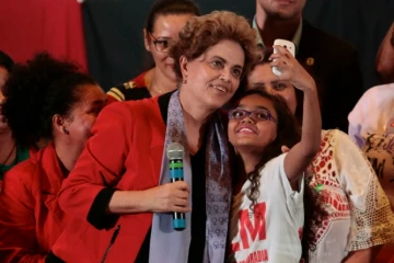 La présidente suspendue du Brésil, Dilma Rousseff, le 8 juillet 2016 à Sao Paulo, au Brésil