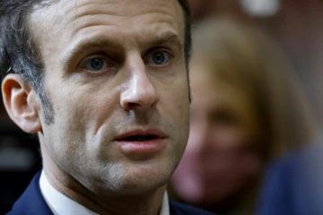 Le président Emmanuel Macron au Salon de l'agriculture le 26 février 2022 à Paris