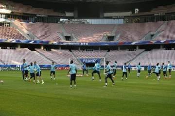 Les Bleus s'entraînement à l'Allianz Riviera, le 7 octobre 2015 à Nice