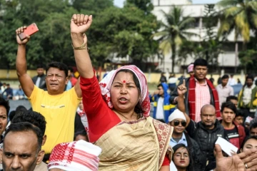 Manifestation contre une loi controversée sur la naturalisation de réfugiés à Guwahati le 13 décembre 2019