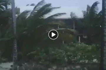 Capture d'écran obtenue le 1er septembre 2019 auprès de Rich Roberts montre Man-O-War Cay, sur les îles Abacos aux Bahamas