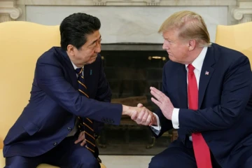 Le président américain Donald Trump et le Premier ministre japonais Shinzo Abe à la Maison Blanche le 26 avril 2019