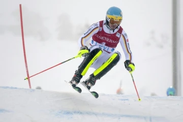 L'Allemand Felix Neureuther lors de la 1re manche du slalom de Levi, le 12 novembre 2017