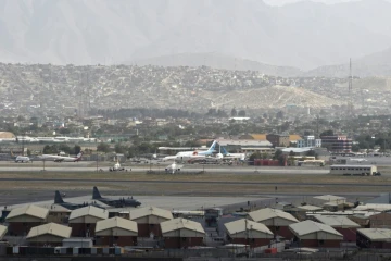 Des avions sur le tarmac de l'aéroport de Kaboul le 14 août 2021