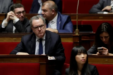 Richard Ferrand (c) à l'Assemblée nationale, le 25 octobre 2017 à Paris