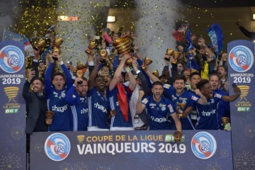 Strasbourg remporte la finale de la Coupe de la Ligue face à Guingamp le 30 mars 2019 à Villeneuve d'Ascq