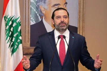 Une photo fournie par l'agence de photo libanaise Dalati et Nohra montrant le Premier ministre libanais Saad Hariri annonçant sa démission le 29 octobre 2019, à Beyrouth