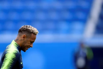 L'attaquant vedette du Brésil Neymar lors d'un entraînement, le 21 juin 2018 à Saint-Pétersbourg