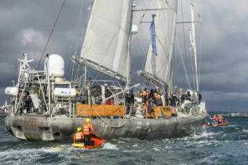 Le voilier scientifique Tara en octobre 2018 à Lorient