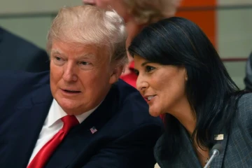 Le président Donald Trump et l'ambassadrice Nikki Haley à New York le 18 septembre 2017