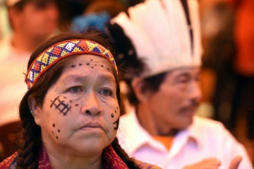 Une Indienne Aché Guayaki, le 10 novembre 2016 à Puerto Barra, au Paraguay