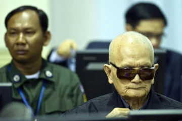 Nuon Chea, haut dirigeant du régime de Pol Pot, lors de son procès à Phom Penh, le 2 juillet 2015