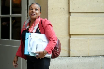 Christiane Taubira à son arrivée à Matignon le 6 janvier 2016 à Paris