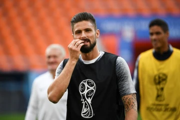 L'attaquant français Olivier Giroud à l'entraînement, le 20 juin 2018 à Ekaterinbourg 