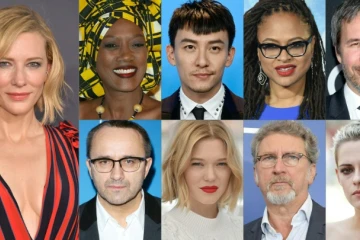 De gauche à droite et de haut en bas: Cate Blanchett, Khadja Nin, Chang Chen, Ava DuVernay, Denis Villeneuve, Andrei Zvyagintsev, Léa Seydoux, Robert Guediguian et Kristen Stewart