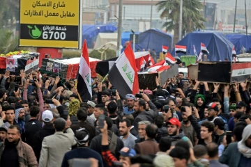 Funérailles des manifestants tués lors de mouvements de contestation, le 29 novembre 2019 à Najaf, en Irak