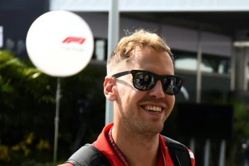 Le pilote allemand Sebastian Vettel (Ferrari) à son arrivée à Marian Bay pour le GP de Singapour, le 13 septembre 2018