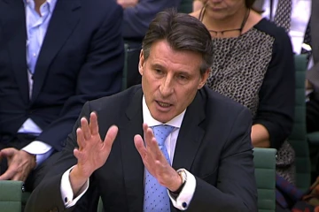 Le patron de l'IAAF Sebastian Coe auditionné par le parlement britannique, le 2 décembre 2015
