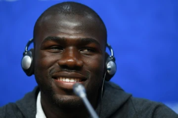 Le défenseur sénégalais Kalidou Koulibaly lors d'une conférence de presse, le 27 juin 2018 à Samara