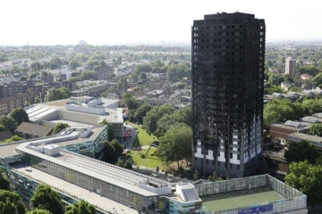 La Grenfell Tower, le 15 juin 2017 à Londres