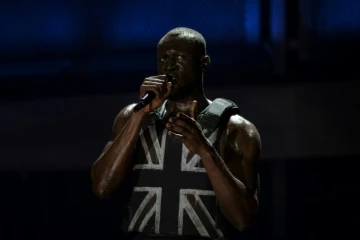 Le rappeur britannique Stormzy sur scène lors du festival de Glastonbury (sud-ouest de l'Angleterre), le 28 juin 2019  