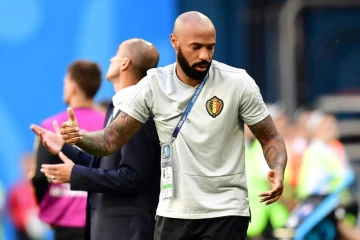 Thierry Henry, alors entraîneur-assistant de la sélection de Belgique à la Coupe du monde, lors du match pour la 3e place contre l'Angleterre, le 14 juillet 2018 à Saint-Pétersbourg