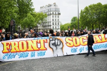 Manifestation du "Front social" à Paris, le 8 mai 2017, au lendemain de l'élection d'Emmanuel Macron à la présidence 