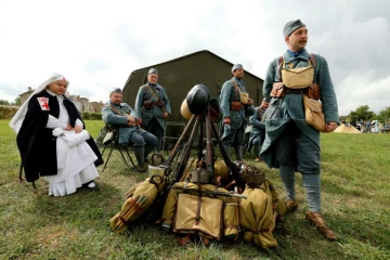 Des passionnés font revivre les affres de Verdun, symbole de la Grande Guerre, le 24 août 2018 à Verdun (Meuse)