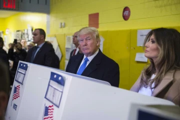 Le candidat Donald Trump et sa femme Melania votant à New York
