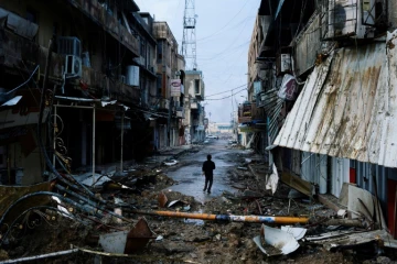 Ruines à Mossoul, en Irak, près de l'Université, le 22 janvier 2017 