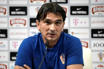Le sélectionneur de la Croatie Zlatko Dalic en conférence de presse, le 27 juillet 2018 à Saint-Pétersburg