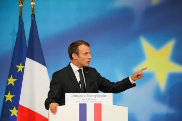 Emmanuel Macron prononce un discours sur l'Union européenne dans l'amphithéâtre de la Sorbonne, à Paris, le 26 septembre 2017