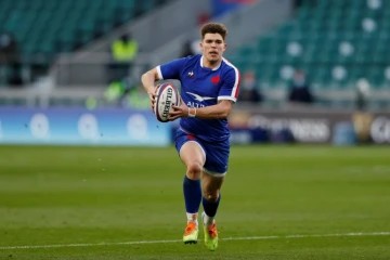 L'ouvreur du XV de France Matthieu Jalibert face à l'Angleterre, lors du tournoi des Six nations, le 13 mars 2021 à Twickenham