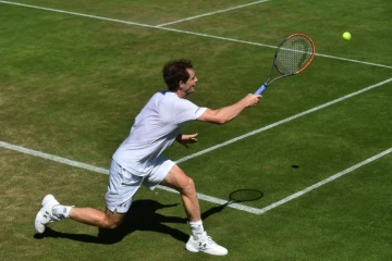 Andy Murray lors d'une séance d'entraînement à Wimbledon, le 2 juilltet 2017