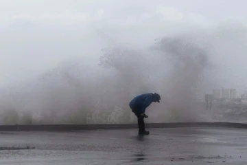 Un journaliste à Jensen Beach, en Floride, le 3 septembre 2019